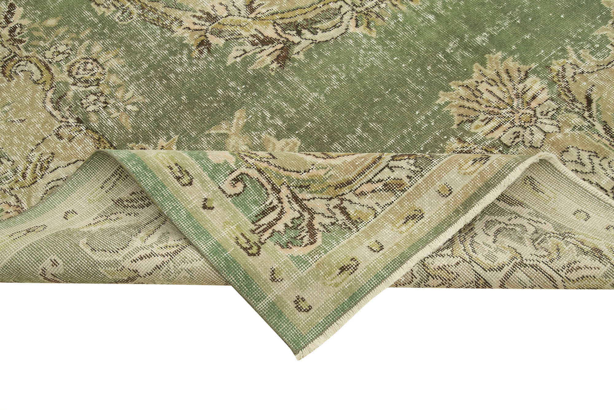 Vintage Cotton Wool Rug – Handmade Area Rug 6'10''x10'4'' | Neutral Beige Turkish Vintage Carpet