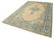 Vintage Cotton Wool Rug – Hand Woven Area Rug 6'9'' x 10'8'' Beige Traditional