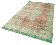 Handmade Vintage Area Rug – Beige Wool Cotton Floor Covering 5'5''x9'5''