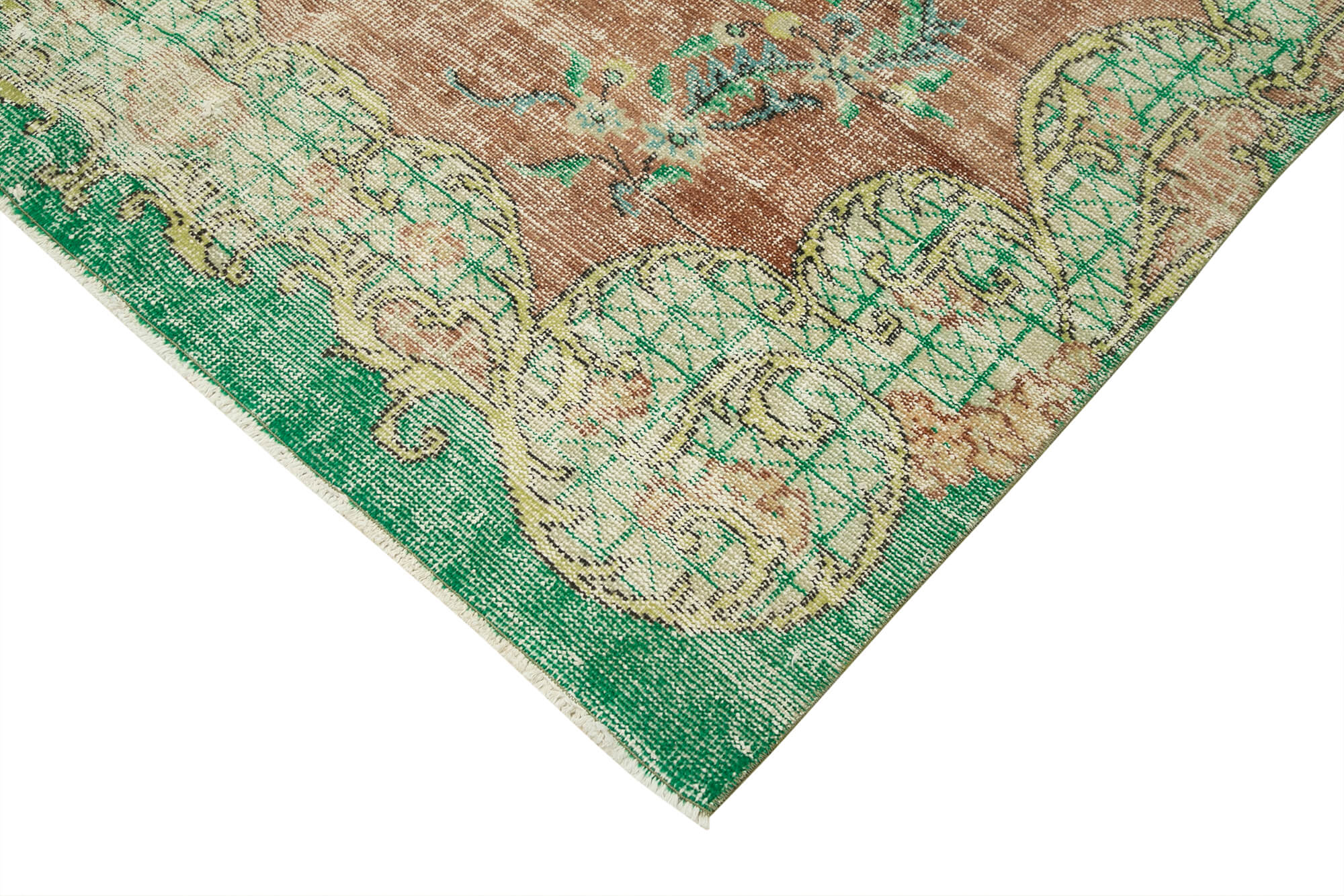 Handmade Vintage Area Rug – Beige Wool Cotton Floor Covering 5'5''x9'5''