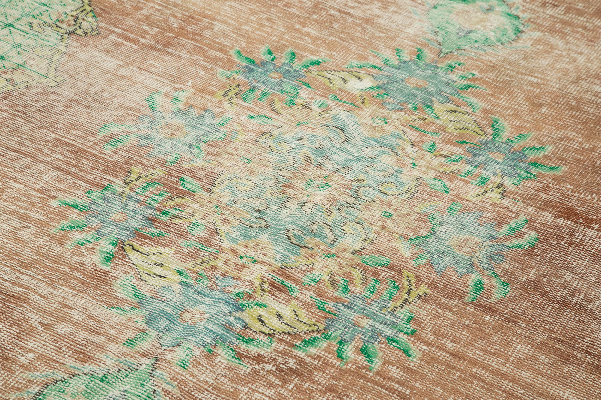 Handmade Vintage Area Rug – Beige Wool Cotton Floor Covering 5'5''x9'5''