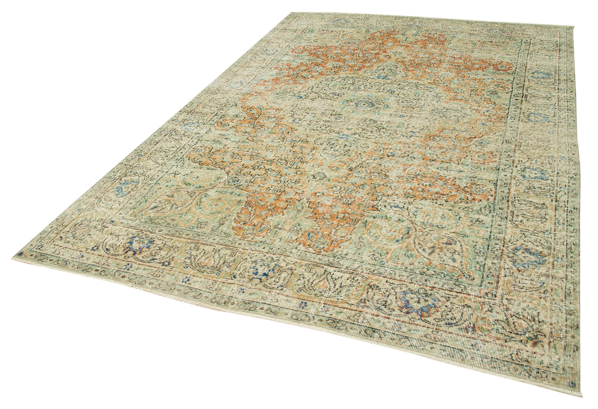 Vintage Handmade Area Rug - Kayseri 6x10 Hand Woven Rug Cotton Wool Blend