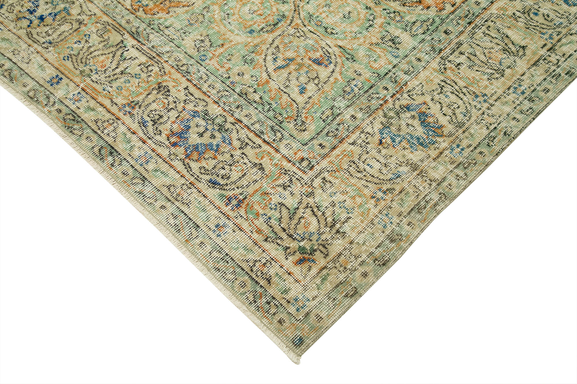 Vintage Handmade Area Rug - Kayseri 6x10 Hand Woven Rug Cotton Wool Blend