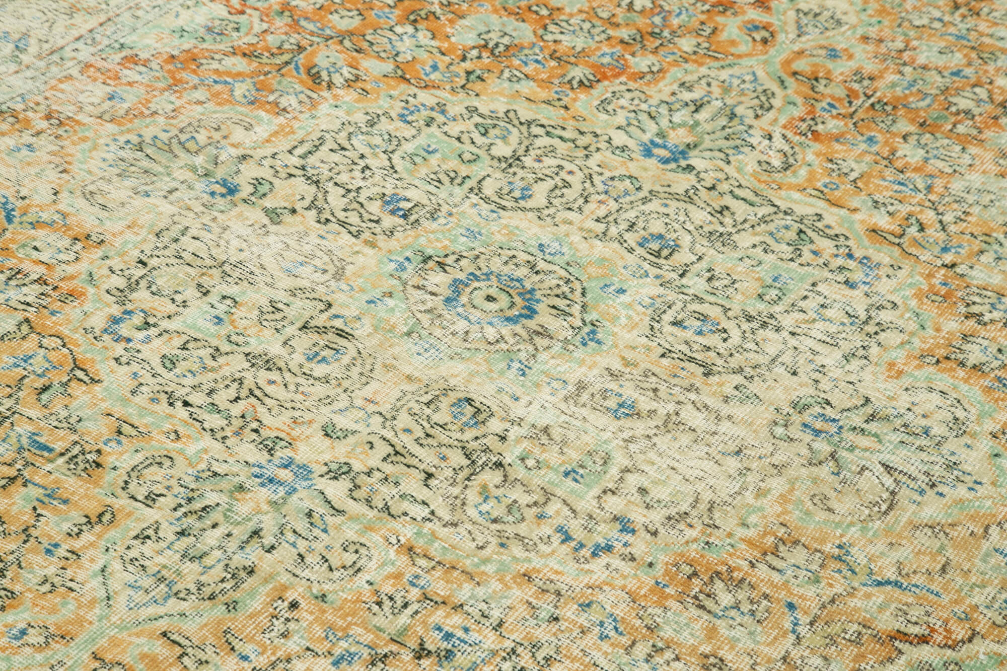 Vintage Handmade Area Rug - Kayseri 6x10 Hand Woven Rug Cotton Wool Blend