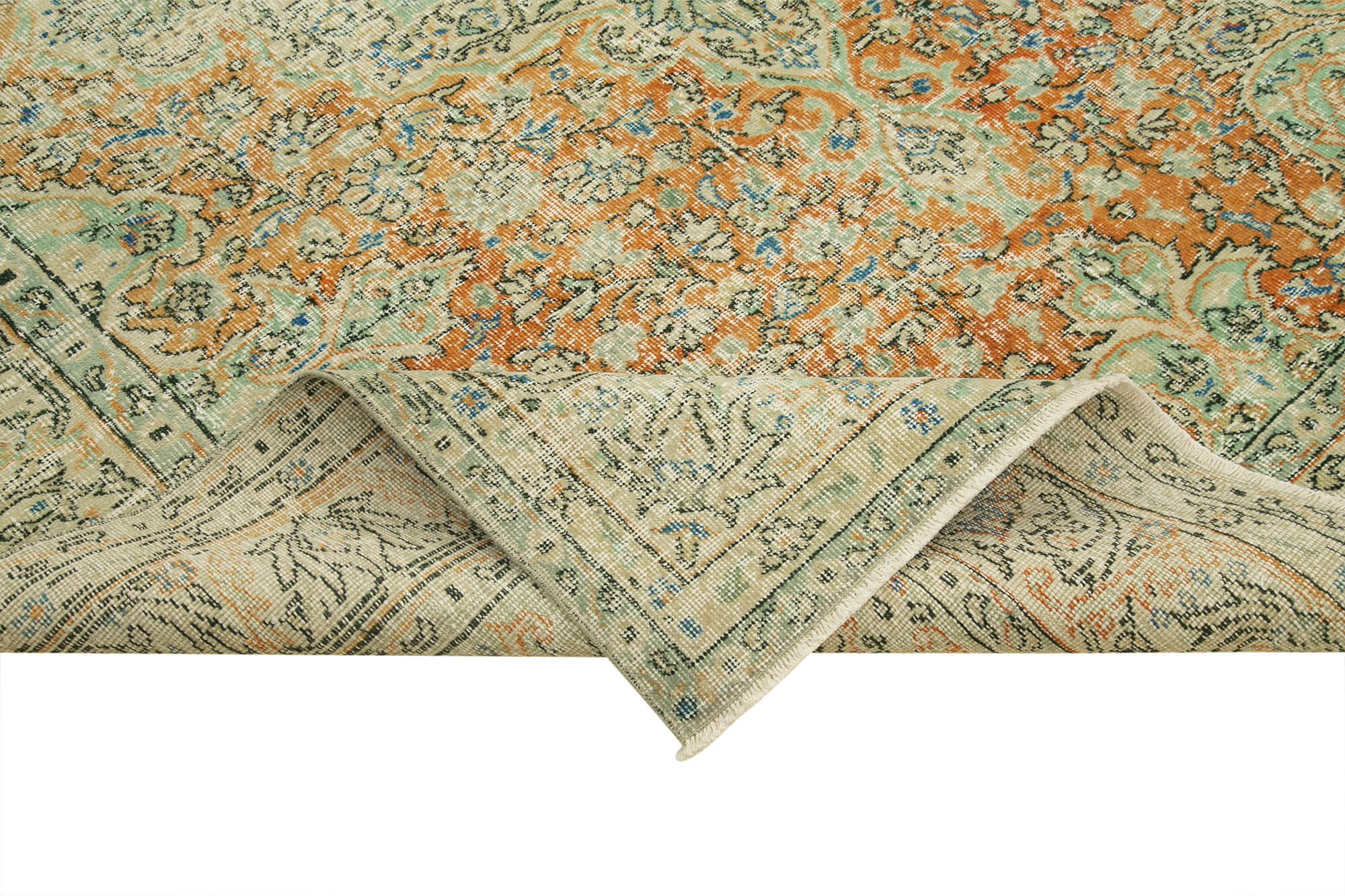 Vintage Handmade Area Rug - Kayseri 6x10 Hand Woven Rug Cotton Wool Blend