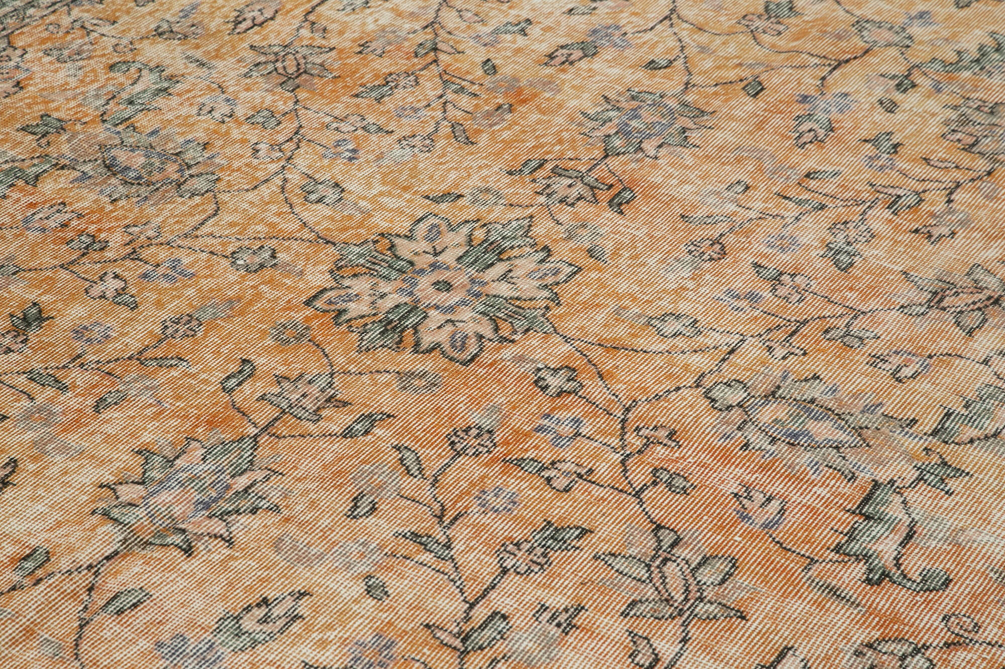 Handmade Vintage Area Rug – Turkish Cotton Wool 7x11 Neutral Beige Carpet