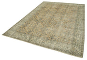 Handmade Wool Area Rug – Vintage Cotton Rug, Beige Wool Carpet 6'9''x9'9''