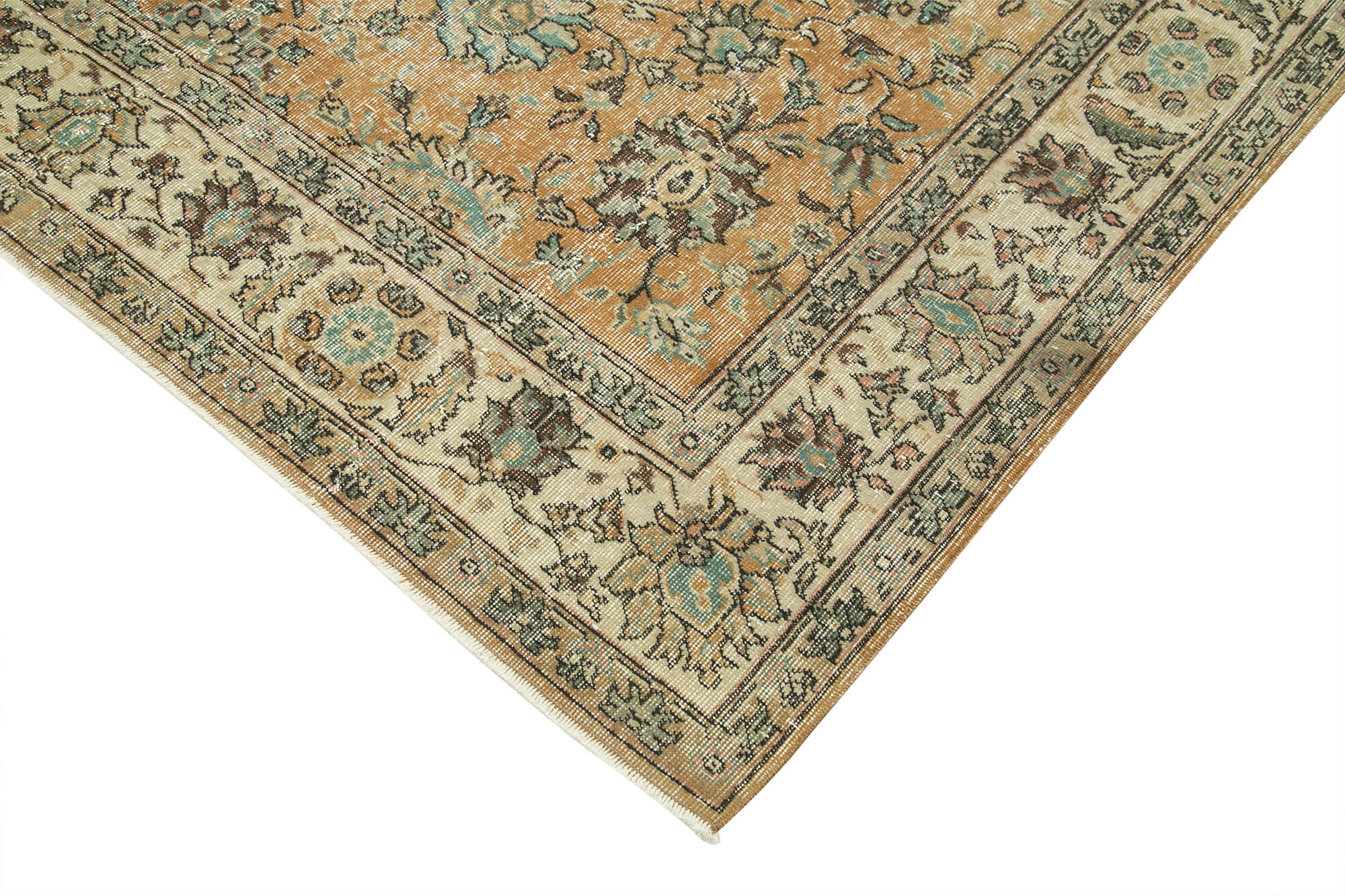 Vintage Cotton Wool Rug – Handmade Beige Wool Area Rug 6'9'' x 10'3'' | Durable Soft Texture