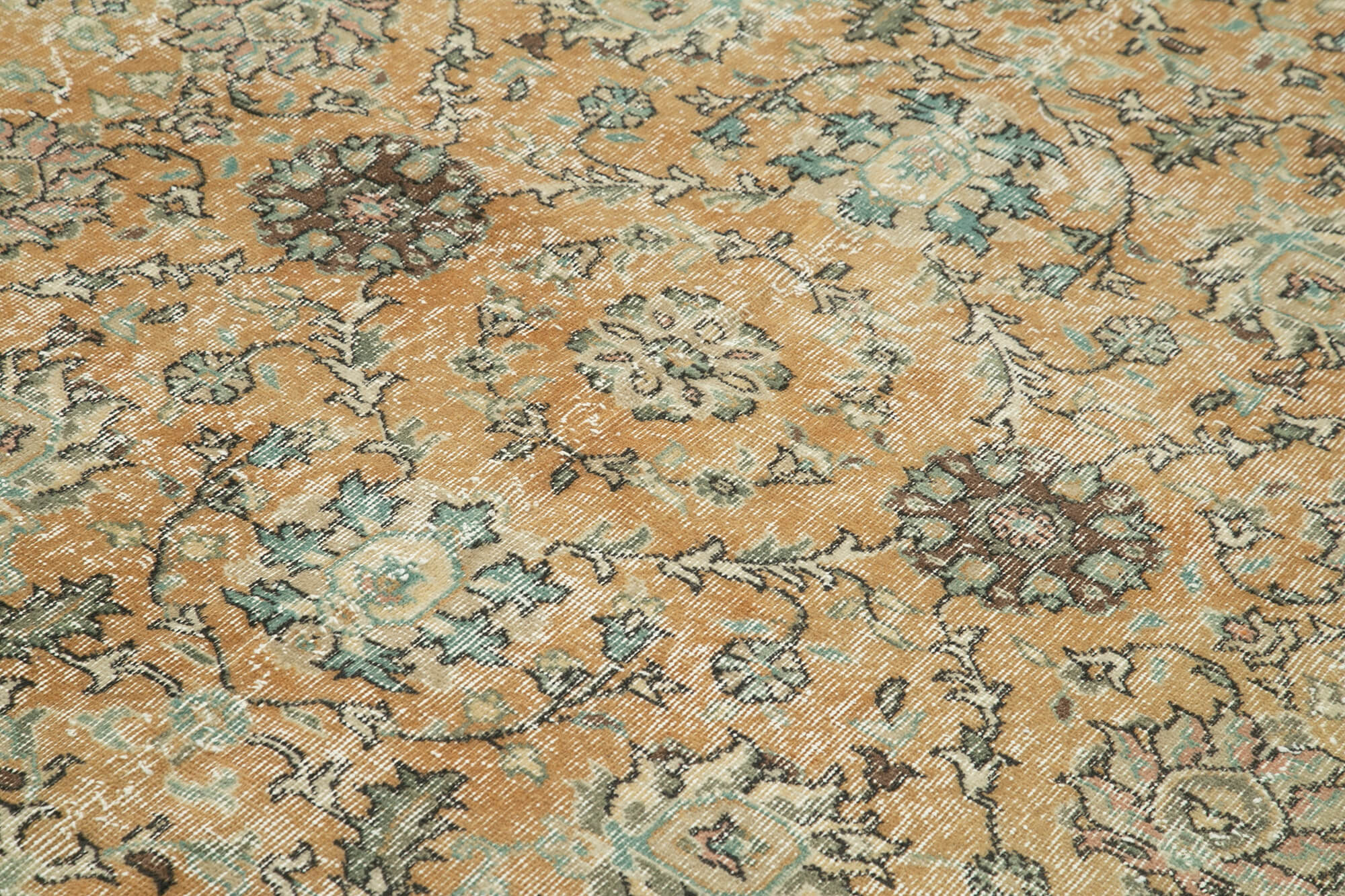 Vintage Cotton Wool Rug – Handmade Beige Wool Area Rug 6'9'' x 10'3'' | Durable Soft Texture