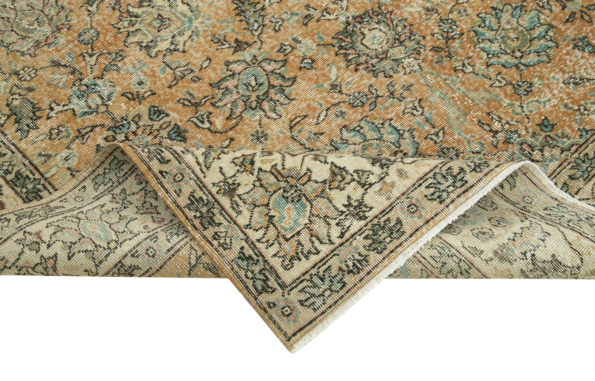 Vintage Cotton Wool Rug – Handmade Beige Wool Area Rug 6'9'' x 10'3'' | Durable Soft Texture
