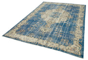 Vintage Cotton Wool Rug – Handmade Area Rug 6'9'' x 10'6'' Beige Turkish Carpet