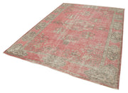 Vintage Handmade Area Rug - Hand Woven Turkish Wool Carpet 6'3"x9'3" Red Vintage Carpet