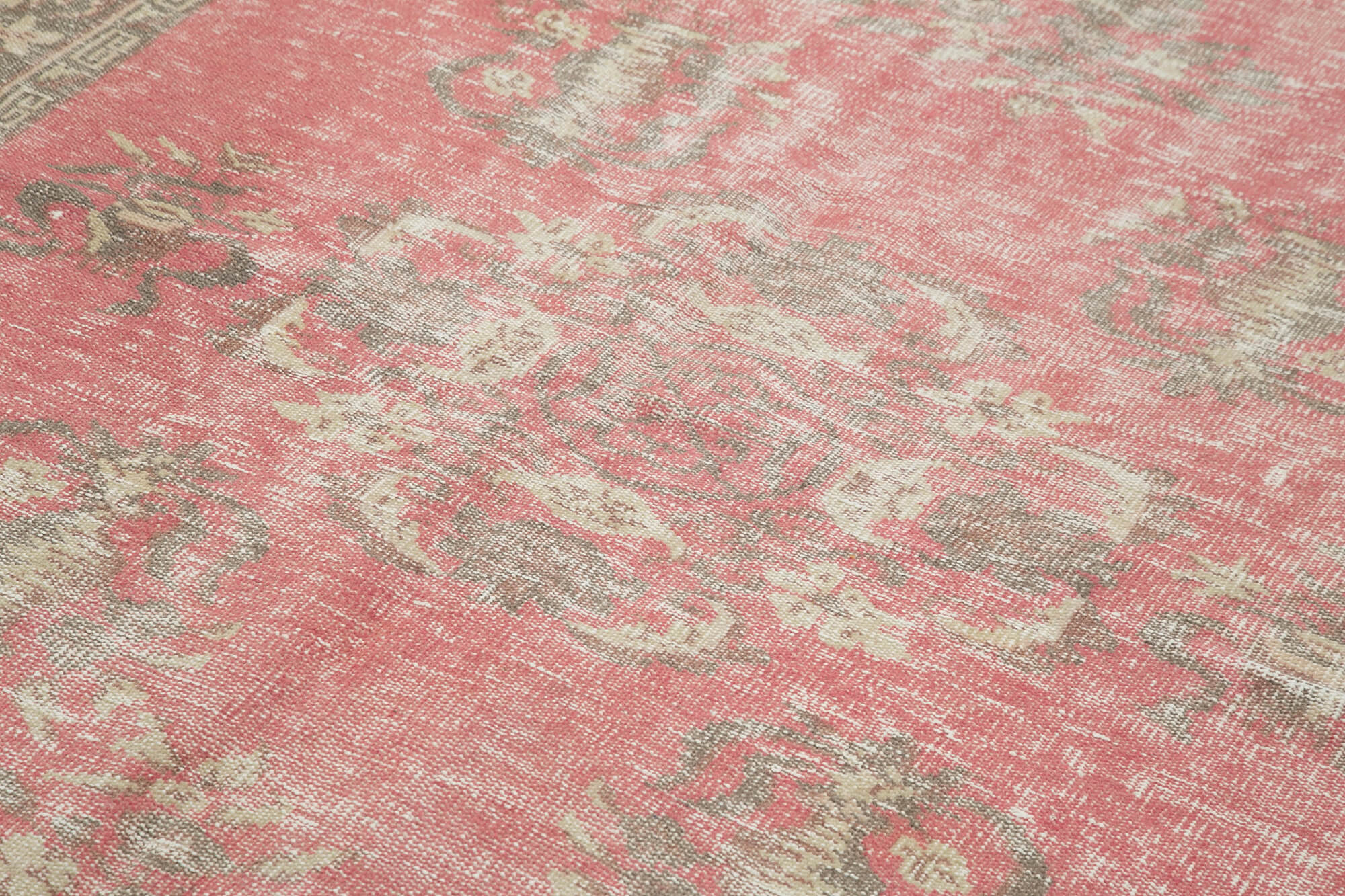 Vintage Handmade Area Rug - Hand Woven Turkish Wool Carpet 6'3"x9'3" Red Vintage Carpet