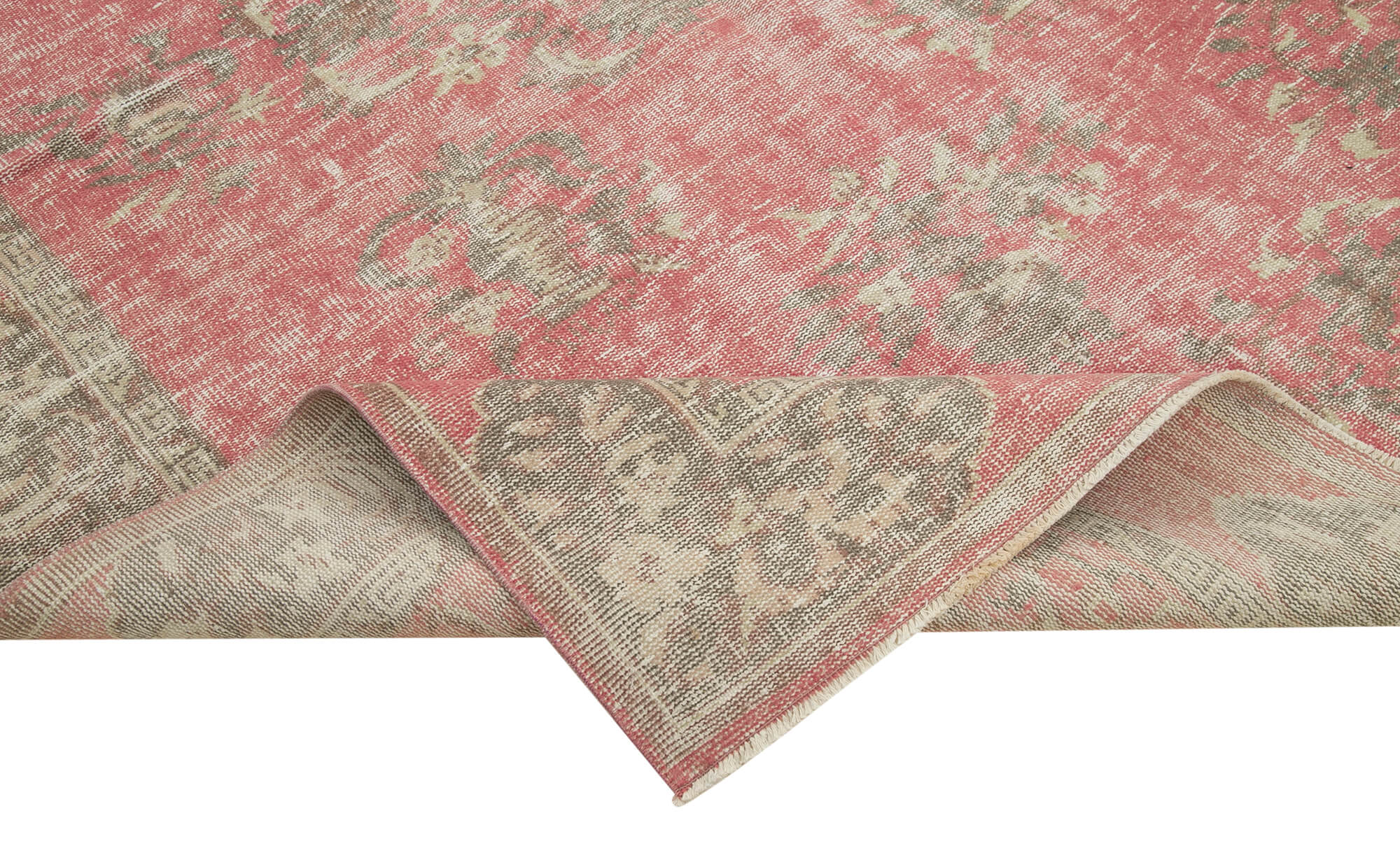 Vintage Handmade Area Rug - Hand Woven Turkish Wool Carpet 6'3"x9'3" Red Vintage Carpet