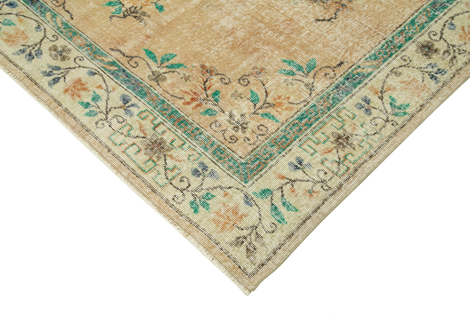 Vintage Handmade Area Rug – Hand Woven Turkish Cotton Wool Carpet 6'11''x10'5''