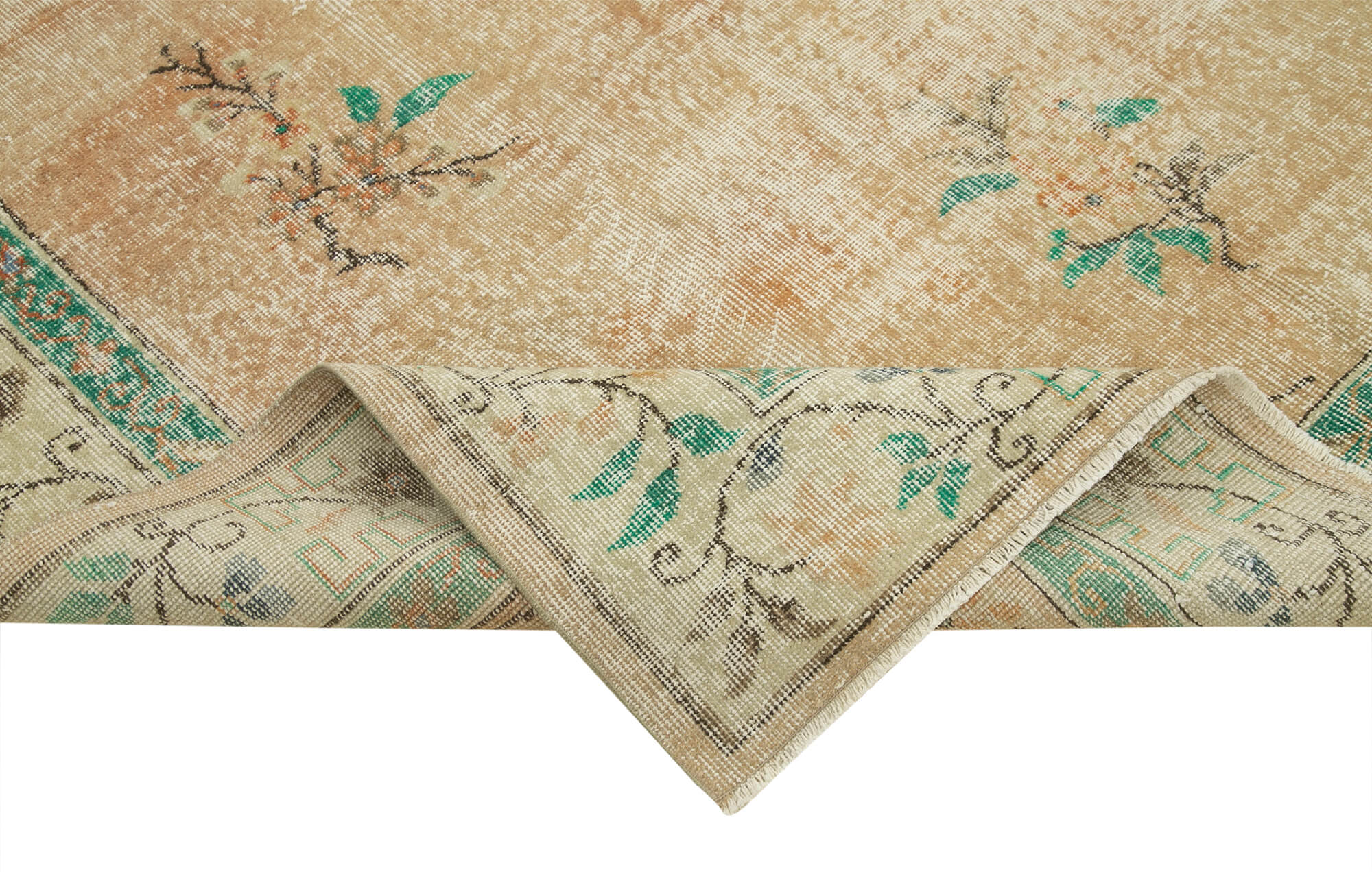 Vintage Handmade Area Rug – Hand Woven Turkish Cotton Wool Carpet 6'11''x10'5''
