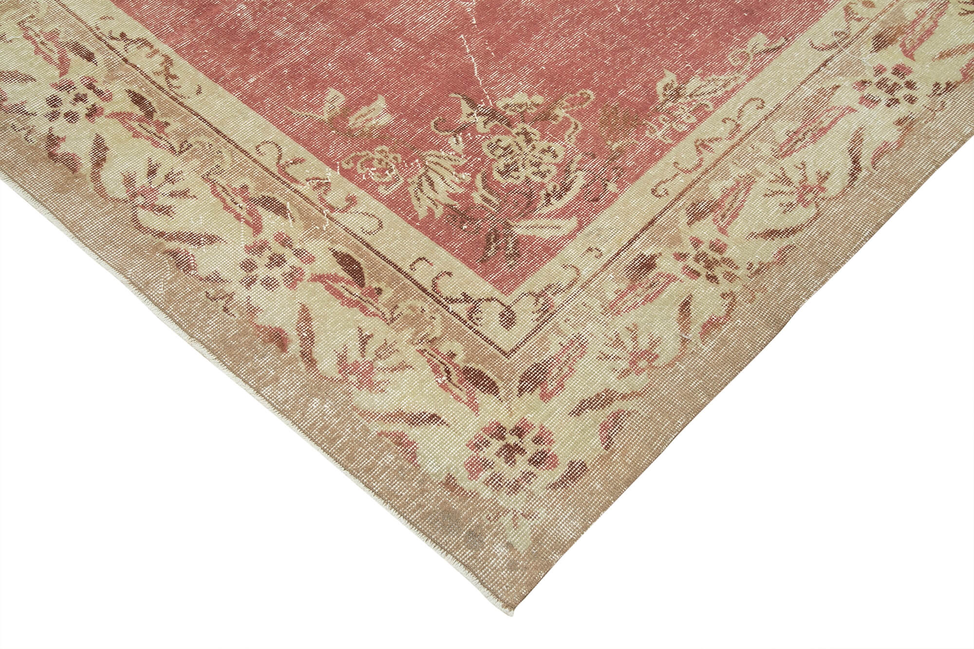 Handmade Vintage Area Rug – Classic Vintage Cotton Wool Rug 6'10'' x 10'1''
