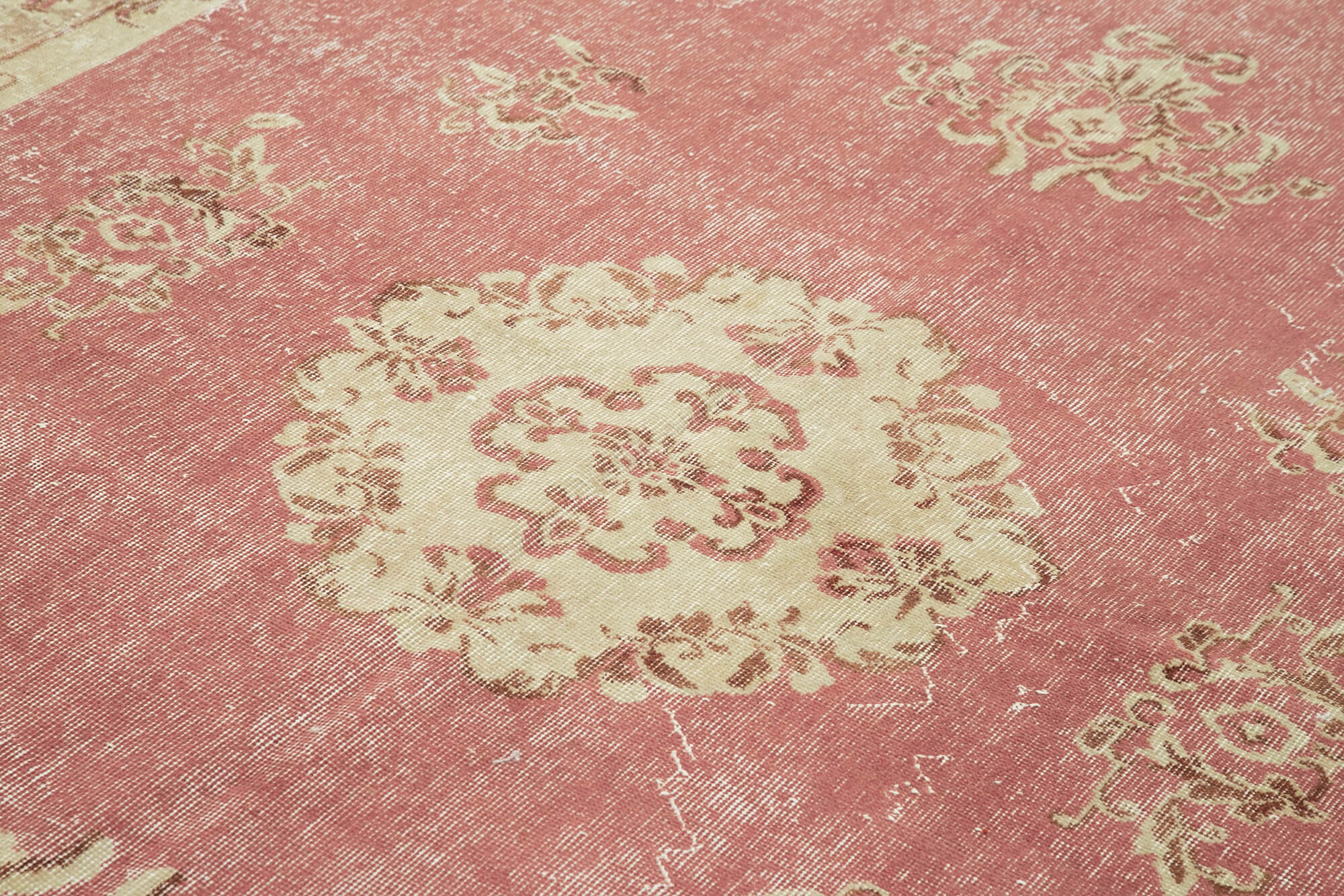 Handmade Vintage Area Rug – Classic Vintage Cotton Wool Rug 6'10'' x 10'1''