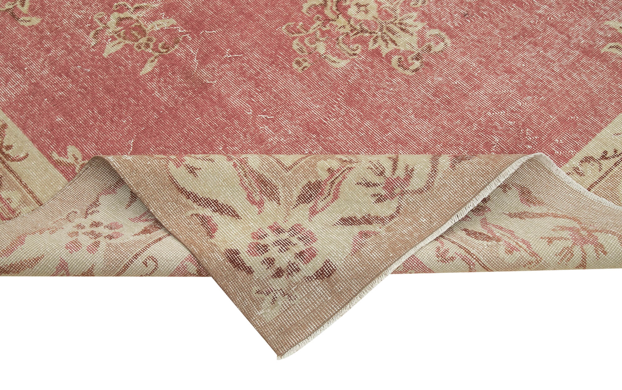 Handmade Vintage Area Rug – Classic Vintage Cotton Wool Rug 6'10'' x 10'1''