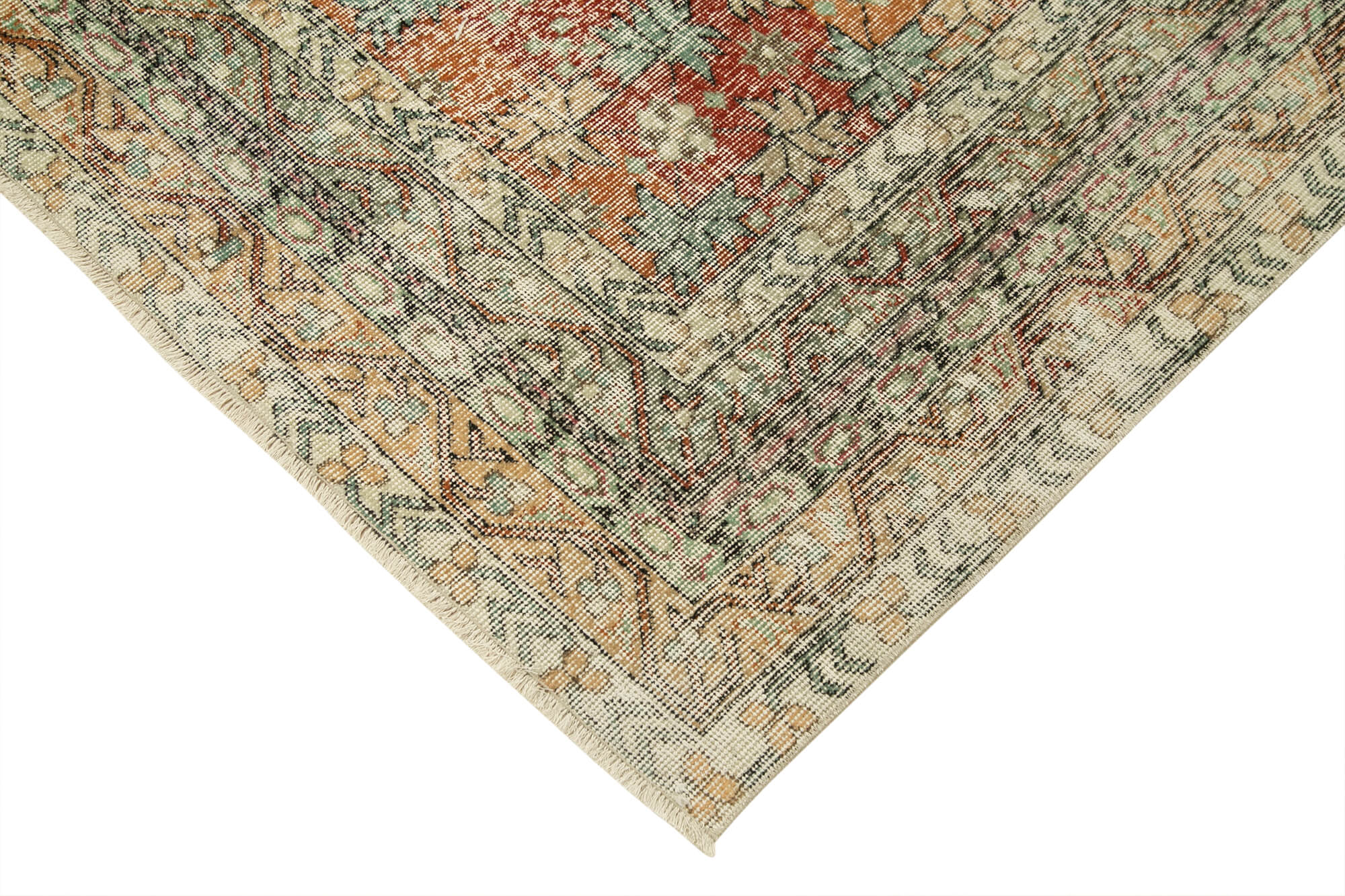 Vintage Cotton Wool Rug – Handmade Area Rug 6'5''x10'2'' | Turkish Vintage Carpet