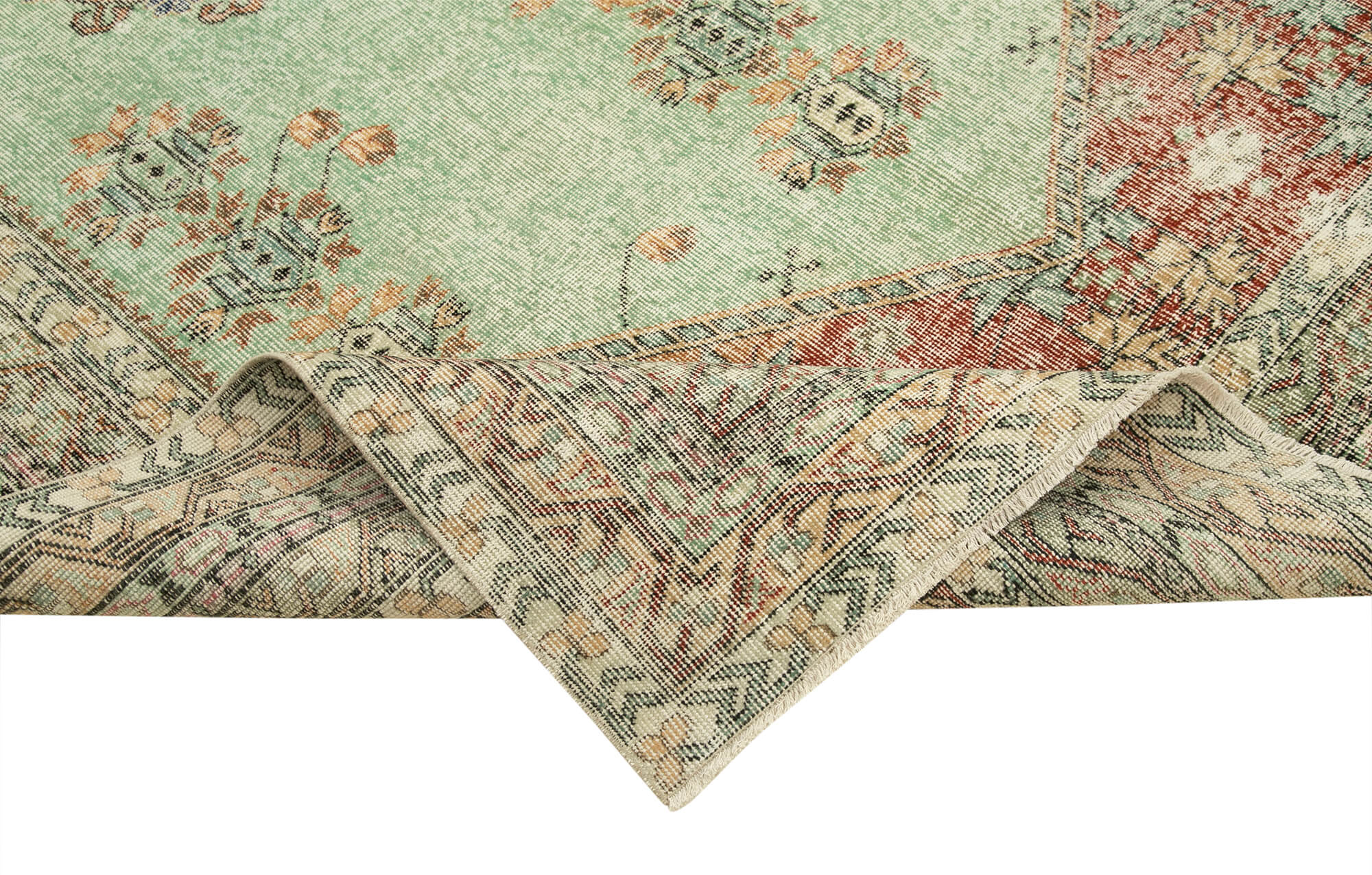 Vintage Cotton Wool Rug – Handmade Area Rug 6'5''x10'2'' | Turkish Vintage Carpet