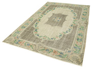 Handmade Vintage Area Rug – Beige Wool Cotton Vintage Cotton Wool Rug 5'6''x8'11''