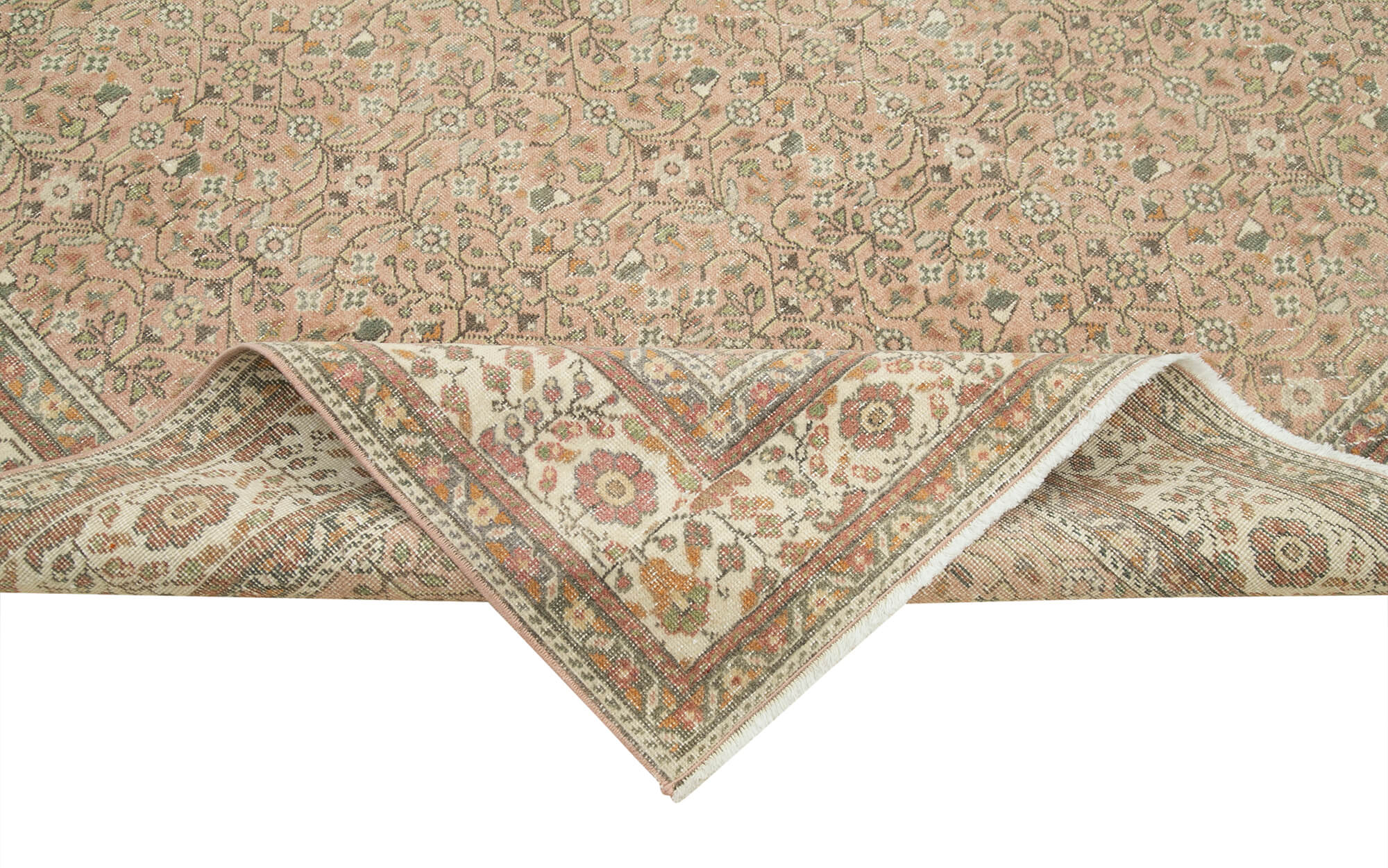 Vintage Cotton Wool Rug | Durable Handmade Rug - Turkish Vintage Carpet 6'7''x9'2''