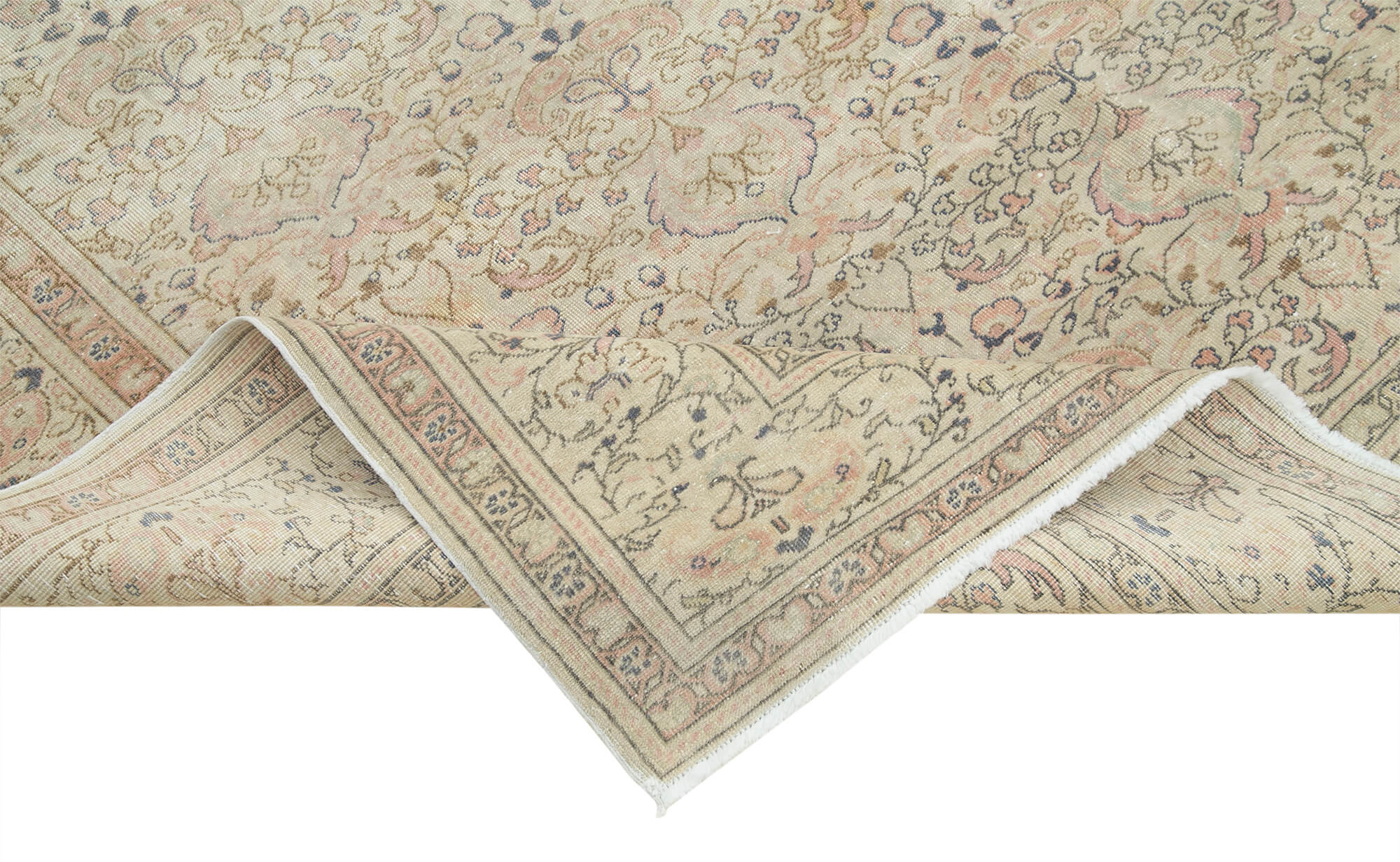 Vintage Handmade Area Rug – Authentic Kayseri Cotton Wool Rug 6'7''x9'9''