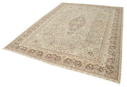 Handmade Vintage Area Rug - Beige Turkish Wool Rug 7'1''x9'6'' | Soft Cotton Blend