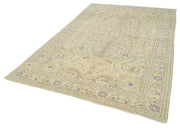 Handmade Wool Area Rug – Vintage Cotton Rug, Beige Wool Rug 6'4''x10'0'' Classic Area Carpet