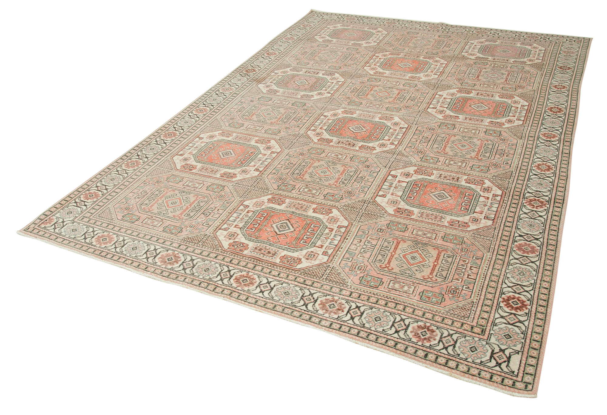 Handmade Vintage Area Rug – Kayseri Wool Cotton Blend, Traditional Hand Knotted 6'5''x9'6''