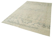 Vintage Cotton Wool Rug – Handmade Area Rug Beige Wool Cotton Blend 6'3'' x 9'4''