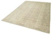 Vintage Cotton Wool Rug – Handmade Area Rug 6'7''x9'4'' Beige Wool Mat