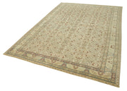 Vintage Cotton Wool Rug – Handmade Area Rug 6'5''x9'2'' Beige Turkish Carpet
