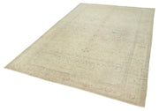 Vintage Handmade Area Rug – Kayseri Beige Cotton Wool Hand Woven Rug 6'3''x9'10''