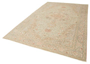 Handmade Vintage Area Rug – Kayseri Beige Wool Cotton Rug 6'7''x10'5''