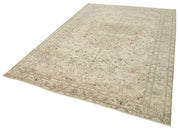 Vintage Cotton Wool Rug - Handmade Area Rug 6'6'' x 9'6'' Beige Traditional Woven