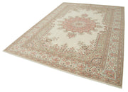 Vintage Cotton Wool Rug – Handmade Area Rug 6'9''x9'10'' Neutral Beige Classic Style