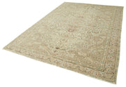 Vintage Cotton Wool Rug - Handmade Turkish Area Rug 6'6'' x 9'4'' Beige Wool