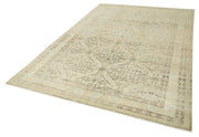Vintage Cotton Wool Rug - Handmade Area Rug Beige Turkish Hand Knotted 6'5''x9'6''