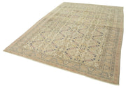 Handmade Vintage Area Rug – Kayseri Wool & Cotton Blend, Neutral Beige Carpet 6'7''x9'9''