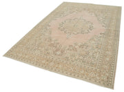 Vintage Cotton Wool Rug | Hand Knotted Turkish Carpet, Classic Woven Mat 7'0''x9'10''