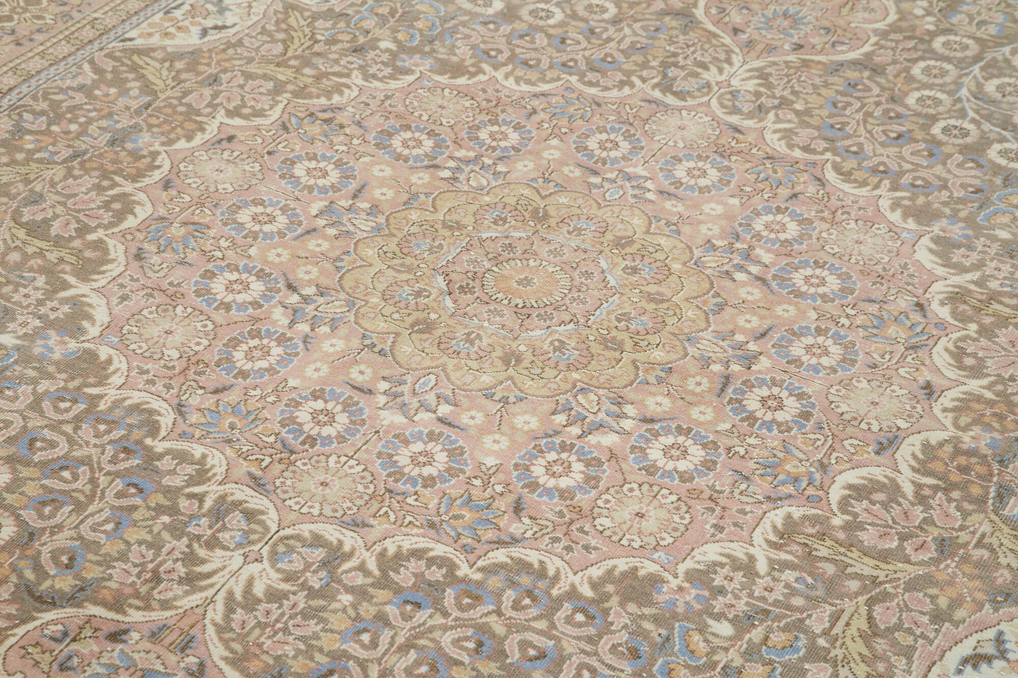 Vintage Wool Area Rug - Handmade Cotton Wool Carpet 6x10 Feet Rug | Turkish Handwoven Classic