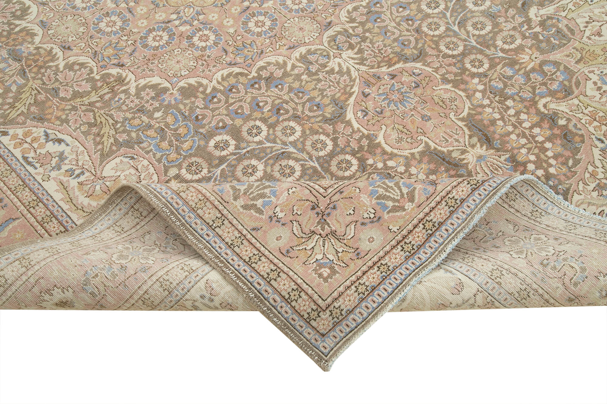 Vintage Wool Area Rug - Handmade Cotton Wool Carpet 6x10 Feet Rug | Turkish Handwoven Classic