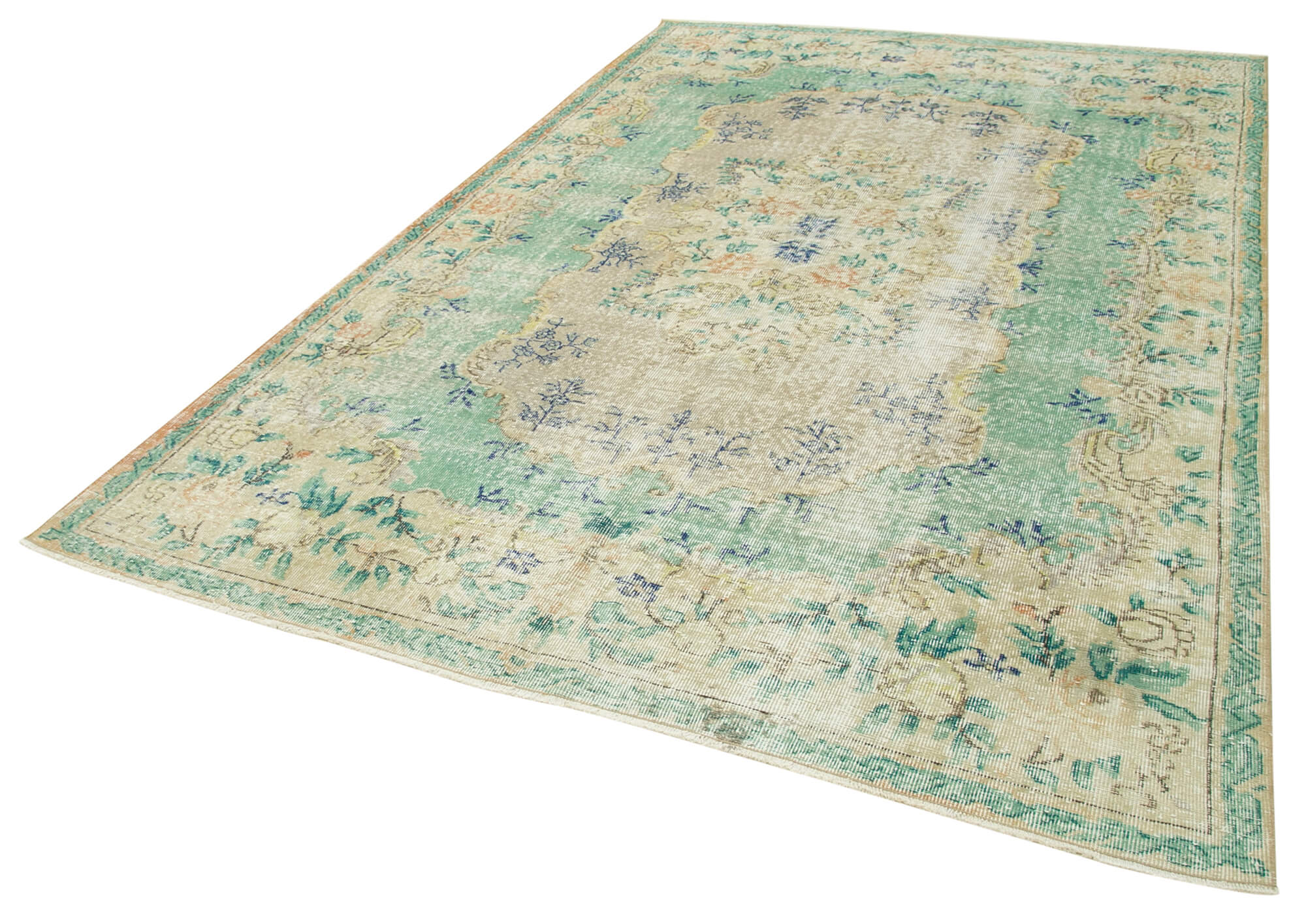 Vintage Wool Area Rug | Hand Woven Floor Covering – Durable Natural Fiber Rug 6x10