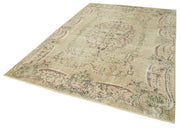 Vintage Cotton Wool Rug | Handcrafted Area Rug Beige Vintage Carpet 6'9''x10'0''