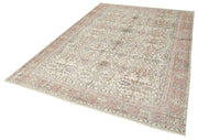 Handmade Vintage Area Rug – Beige Cotton Wool Blend, Classic Turkish Wool Rug 6'3''x9'5''