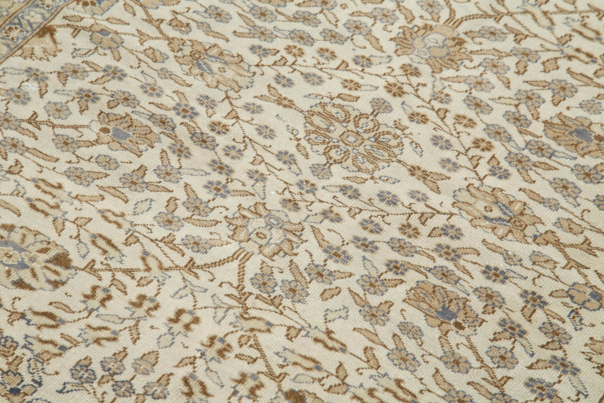 Vintage Cotton Wool Rug - Handmade Area Rug 3'10''x5'7'' | Turkish Wool Carpet