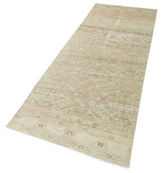 Vintage Cotton Wool Rug – Handmade Area Rug | Beige Turkish Hand Knotted Carpet 2'9''x8'7''