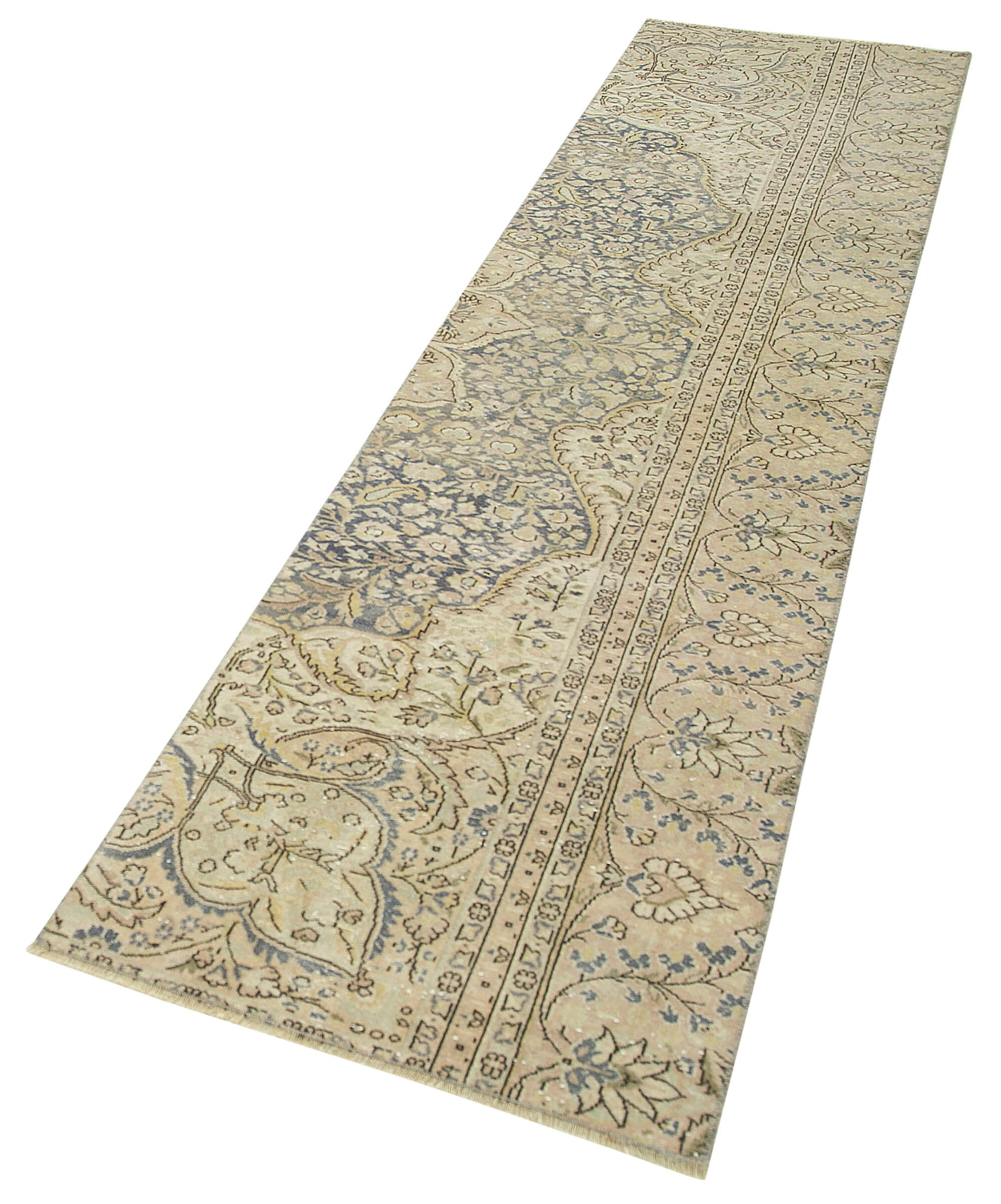 Vintage Cotton Wool Rug – Handmade Area Rug | Turkish Vintage Carpet 2'2''x9'0''